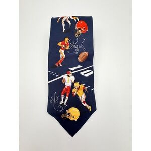 Utopia Mens Football Novelty Tie Navy Blue Sports Player Coach Gameday Necktie